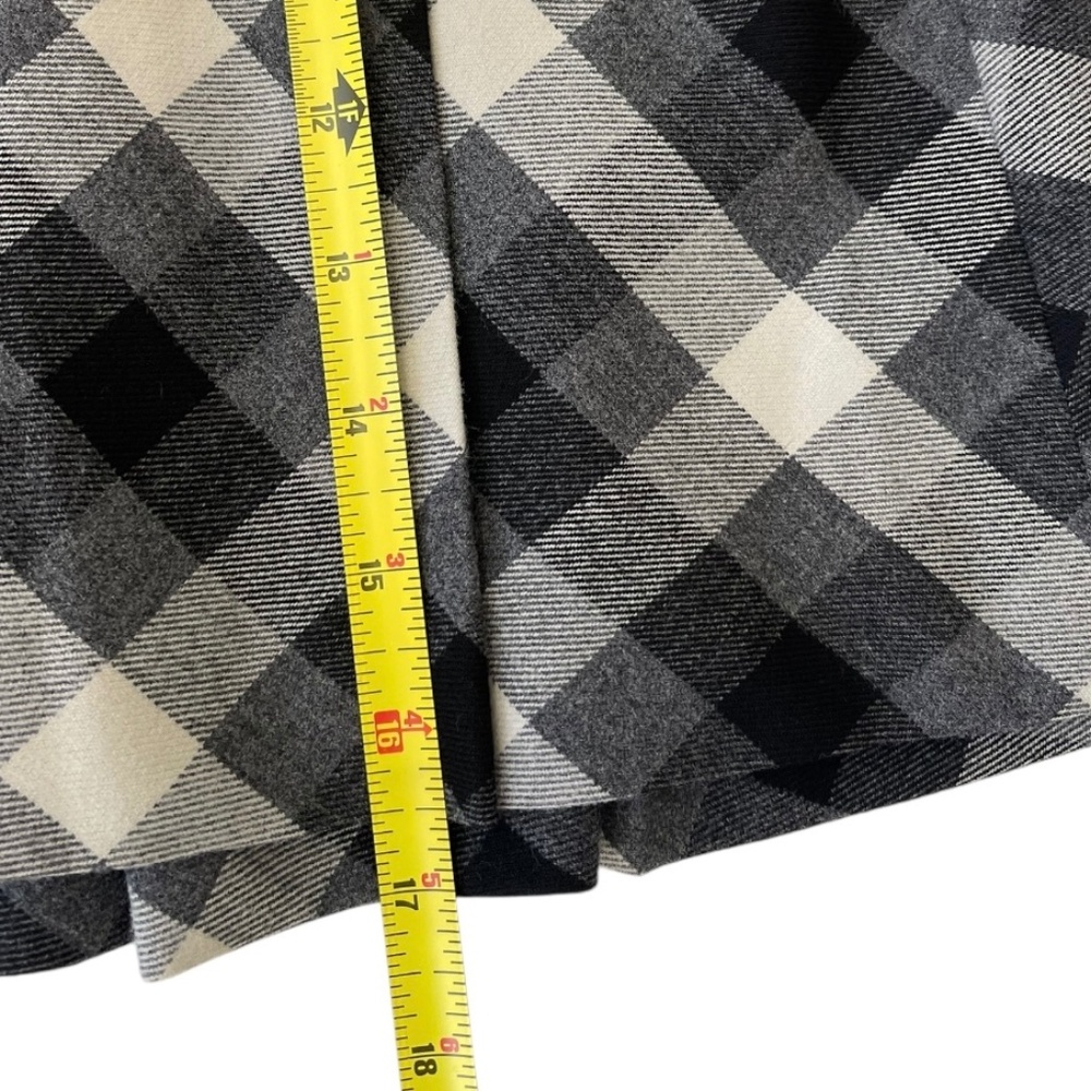 The Limited Black and White Cream Mini A-Line Pleated Plaid Skirt Size 0 - Picture 5 of 12